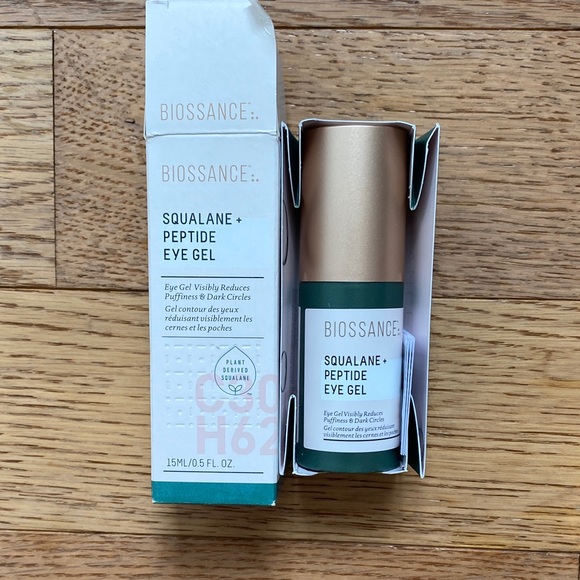 Biossance Squalane + Peptide Eye Gel - Gold and Teal - Picture 1 of 8